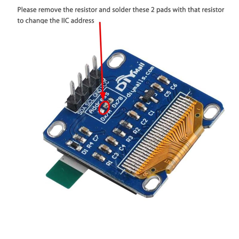 DIYmall 0.96 Inch Blue OLED Module I2C IIC Serial 128x64 LCD LED Display for Arduino Micro:bit 51 MSP420 STIM32 SCR (Pack of 2pcs) - Image 3